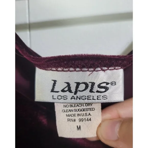 VTG LAPIS Womens Whimsigoth Velvet Maxi Dress SZ M Burgundy Grunge Witchy - Picture 6 of 11